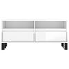 vidaXL TV Cabinet High Gloss White 100x34.5x44.5 cm Engineered Wood
