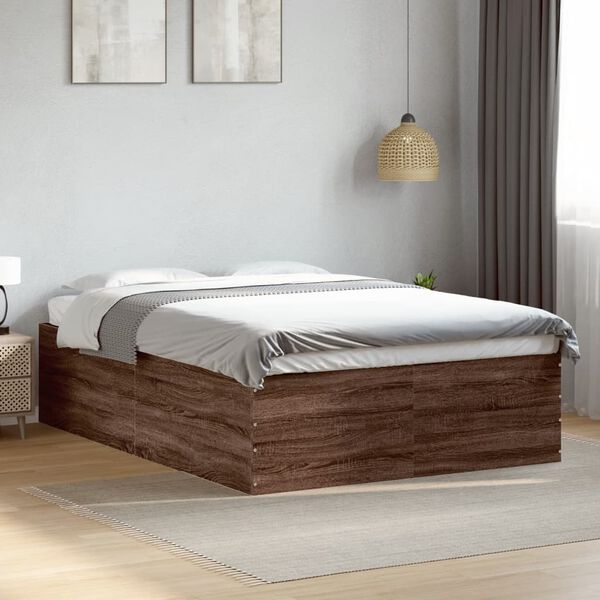 vidaXL Bed Frame without Mattress Brown Oak 120x190 cm Small Double