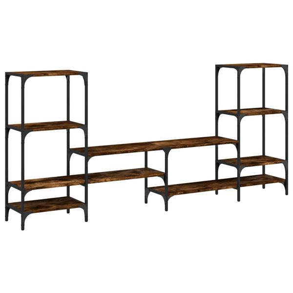 vidaXL TV Cabinet Smoked Oak 206.5x28.5x95 cm Engineered Wood