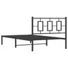 vidaXL Metal Bed Frame without Mattress with Headboard Black 107x203cm
