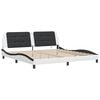 vidaXL Bed Frame with LED without Mattress "Zadar" White and Black 200x200 cm