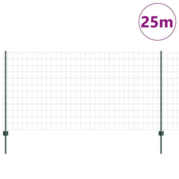 vidaXL Fence and Post Green 1.2 x 25 m Steel