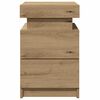 vidaXL Bedside Cabinet with LED Artisian Oak 35x39x55 cm Engineered Wood