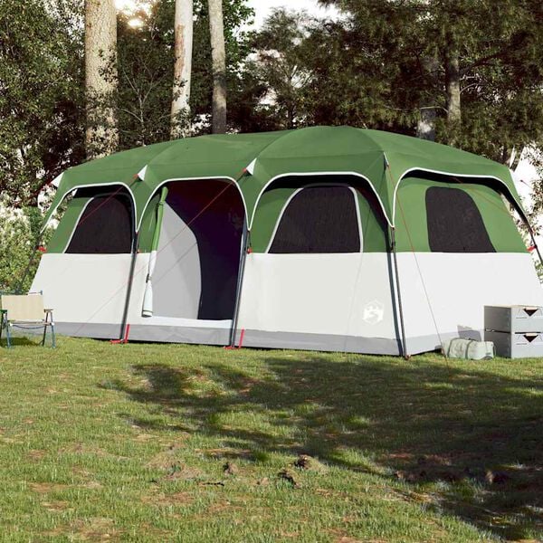 vidaXL Family Tent Cabin 10-Person Green Waterproof
