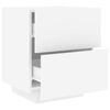 vidaXL Bedside Cabinet with LED Lights White Engineered Wood