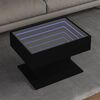vidaXL Coffee Table with LED Black 70x50x45 cm Engineered Wood