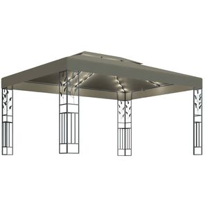 vidaXL Gazebo | Taupe | 100% Polyester with PA coating | 3 x 4 m
