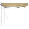 vidaXL Manual Retractable Awning with Posts 4x3 m Yellow and White