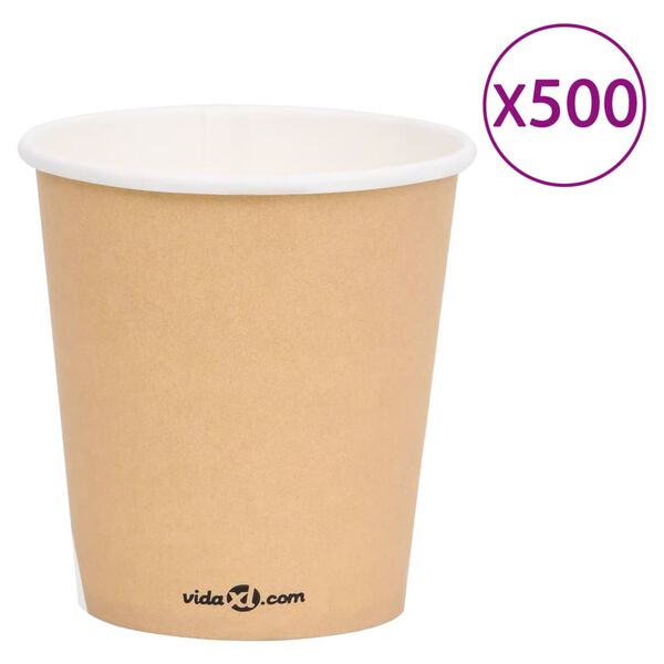 vidaXL Coffee Paper Cups 200 ml 500 pcs Brown