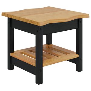 VidaXL Side Table EKAI Black 50 x 50 x 45.5 cm Solid Pine Wood