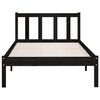 vidaXL Bed Frame without Mattress Black Solid Wood 100x200 cm