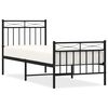 vidaXL Metal Bed Frame without Mattress with Footboard Black 80x200cm