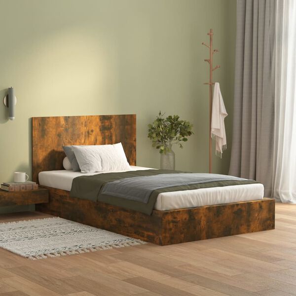 vidaXL Bed Headboard Smoked Oak 120x1.5x80 cm Engineered Wood