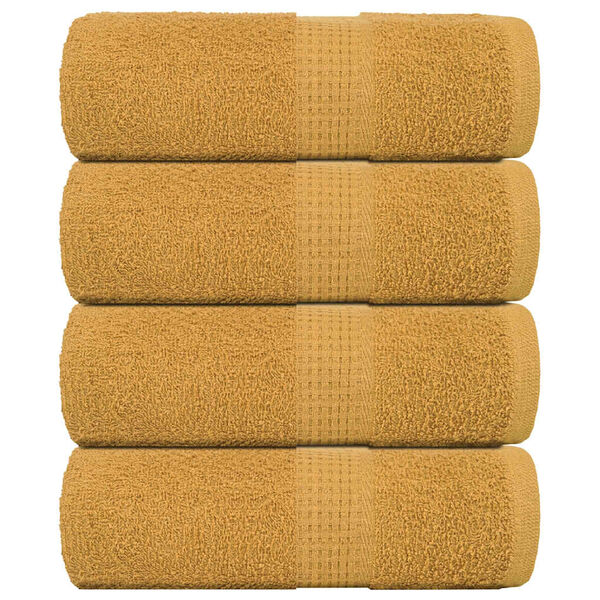 vidaXL Wash Towels "FROGN" 4 pcs Gold 30x30 cm 360 gsm