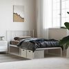 vidaXL Metal Bed Frame without Mattress with Headboard White 75x190cm