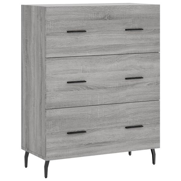 vidaXL Sideboard Grey Sonoma 69.5x34x90 cm Engineered Wood