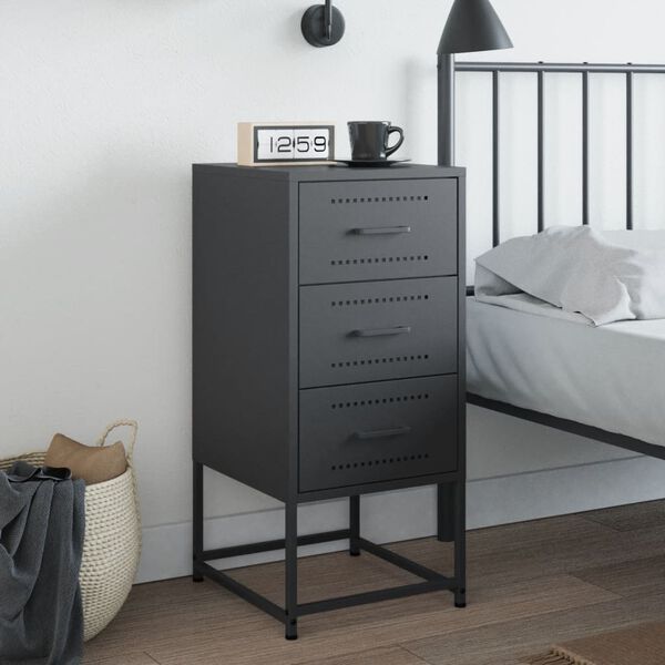 vidaXL Bedside Cabinet Anthracite 36x39x78 cm Steel