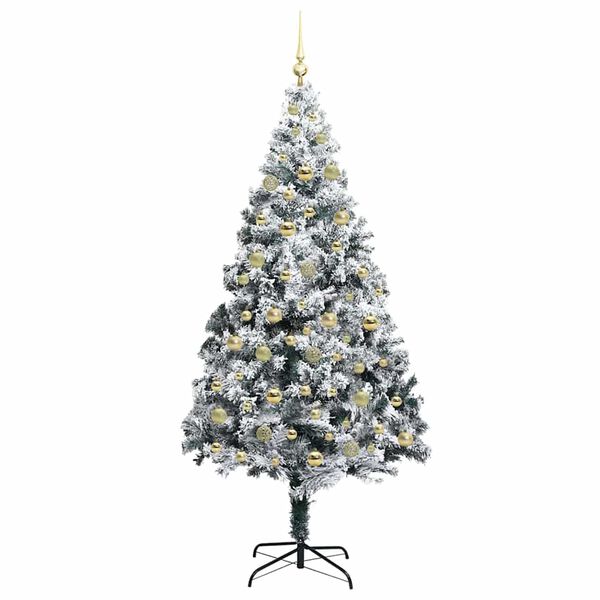 vidaXL Artificial Christmas Tree with 300 LEDs with Stand White 210 cm