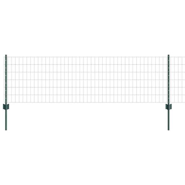 vidaXL Fence with Post Green 0.6 x 50 m Steel and PVC