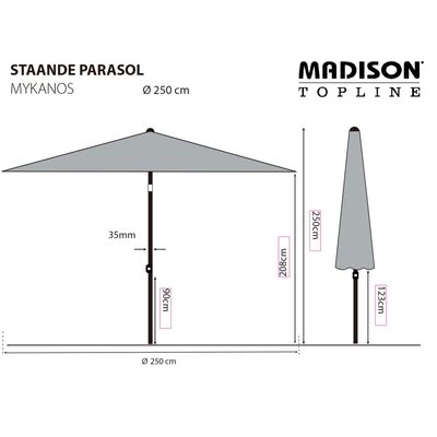 Madison Parasol Mykanos 250 cm Taupe