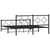 vidaXL Metal Bed Frame without Mattress with Footboard Black 160x200cm