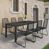 vidaXL 7 Piece Garden Dining Set PVC Rattan Black