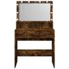 vidaXL Dressing Table with LED Smoked Oak 80x41x134.5 cm