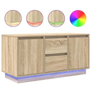 vidaXL TV Cabinet with LED Lights Sonoma Oak 100x41x50 cm