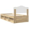 vidaXL Bed Frame with Headboard Sonoma Oak 75 x 190 cm Solid Pine Wood