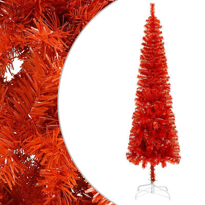 vidaXL Slim Christmas Tree Red 150 cm