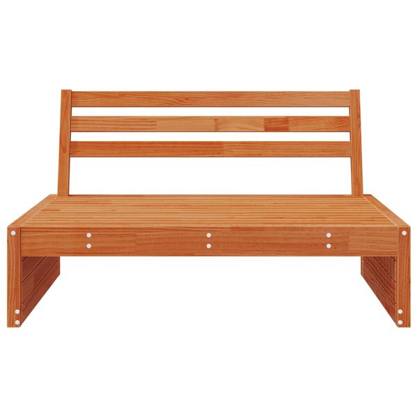 vidaXL Garden Middle Sofa Solid Pine Wood Wax Brown 120 x 95 x 69 cm