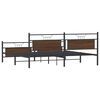 vidaXL Metal Bed Frame without Mattress Brown Oak 200x200 cm