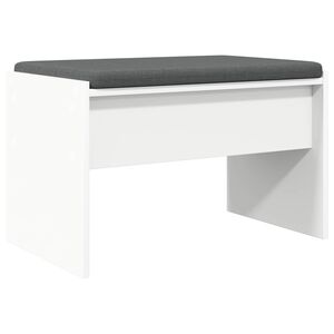 vidaXL Hall Bench with Cushion White 63 x 38 x 40 cm