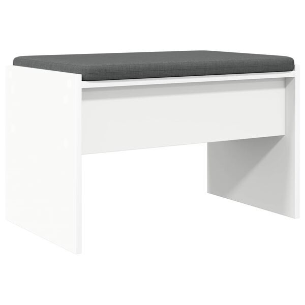vidaXL Hall Bench with Cushion White 63 x 38 x 40 cm
