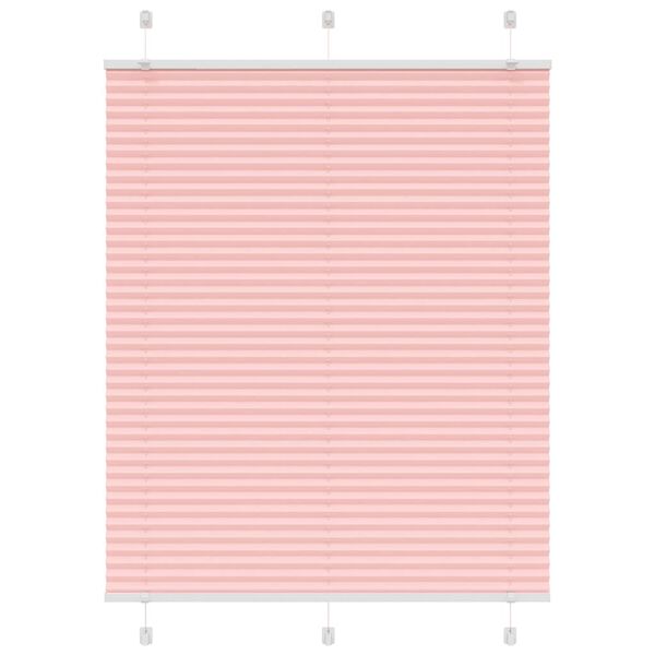 vidaXL Pleated Blind Pink 110x150 cm Fabric Width 109.4 cm Polyester
