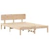 vidaXL Bed Frame with Headboard Natural 160 x 200 cm Solid Pine Wood