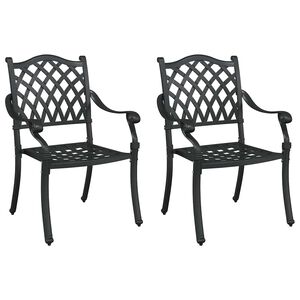 vidaXL Garden Chair 2 pcs Black 56 x 55 x 92.5cm Aluminium