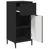 vidaXL Bathroom Cabinet with Drawer with Door Black 39.5 x 36 x 88 cm