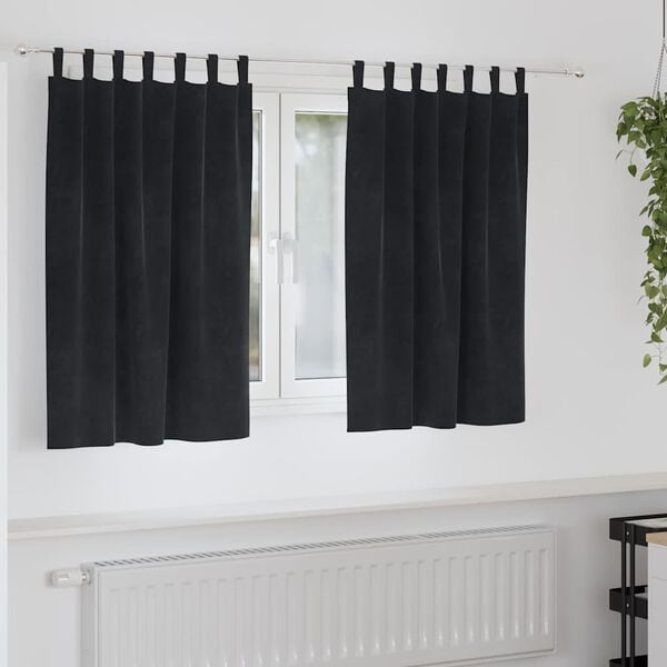 vidaXL Blackout Curtains 2 pcs Black 140 x 140 cm Velvet