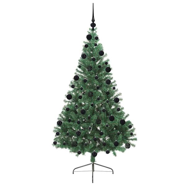 vidaXL Artificial Pre-lit Christmas Tree Green 210 cm PVC