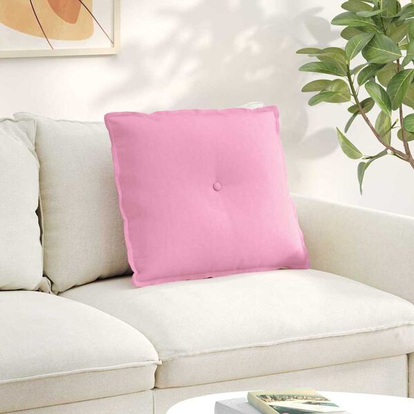 vidaXL Back Pillow Pink 60 x 19 x 50 cm Fabric