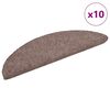 vidaXL Stair Mats Self-adhesive 10 pcs 56x17x3 cm Light Brown Half Round