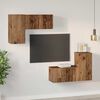 vidaXL TV Cabinet Set Wall-mounted 4 pcs Old Wood Engineered Wood