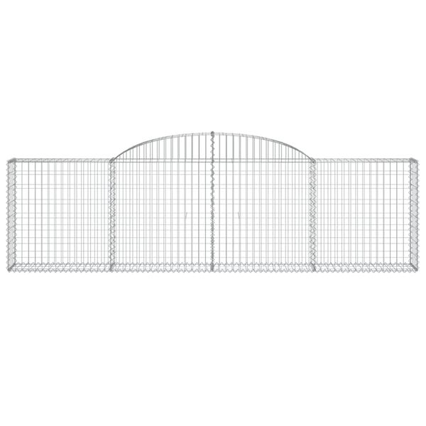 vidaXL Arched Gabion Baskets 8 pcs 300x30x80/100 cm Galvanised Iron