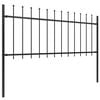 vidaXL Garden Fence with Spear Top Steel 1248x80 cm Black
