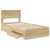 vidaXL Bed Frame with Drawer Sonoma Oak 100 x 200 cm Engineered Wood