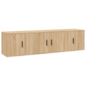 vidaXL 3 Piece TV Cabinet Set Sonoma Oak Engineered Wood