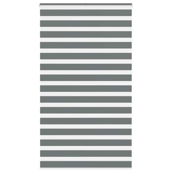 vidaXL Zebra Blind Dark Grey 135x230 cm Fabric Width 130.9 cm Polyester
