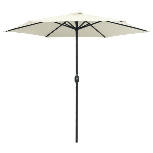 vidaXL Garden Parasol with Aluminium Pole 270x246 cm Sand White