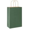 vidaXL Paper Bags 250 pcs with Handles Green 21x11x31 cm